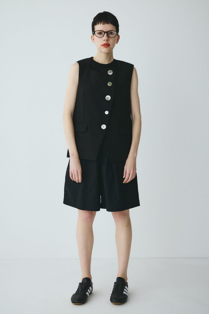 Round form baker half pants BLK 38