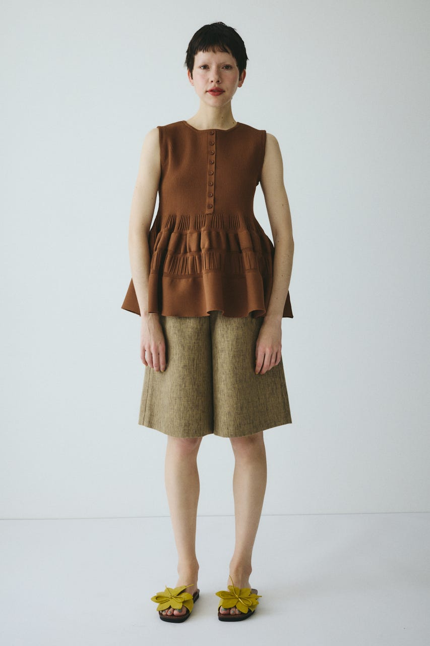 ［予約］Tweed butcher half pants BEG 36