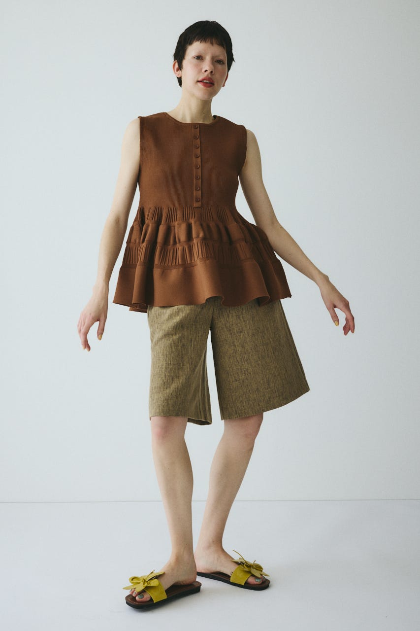 ［予約］Tweed butcher half pants BEG 36