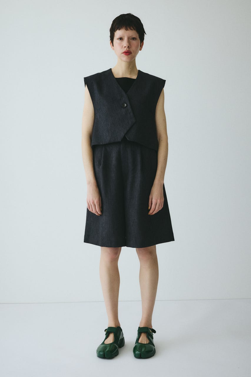 ［予約］Tweed butcher half pants BLK 38