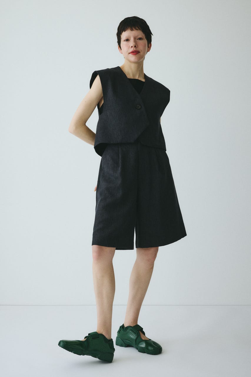 ［予約］Tweed butcher half pants BLK 38