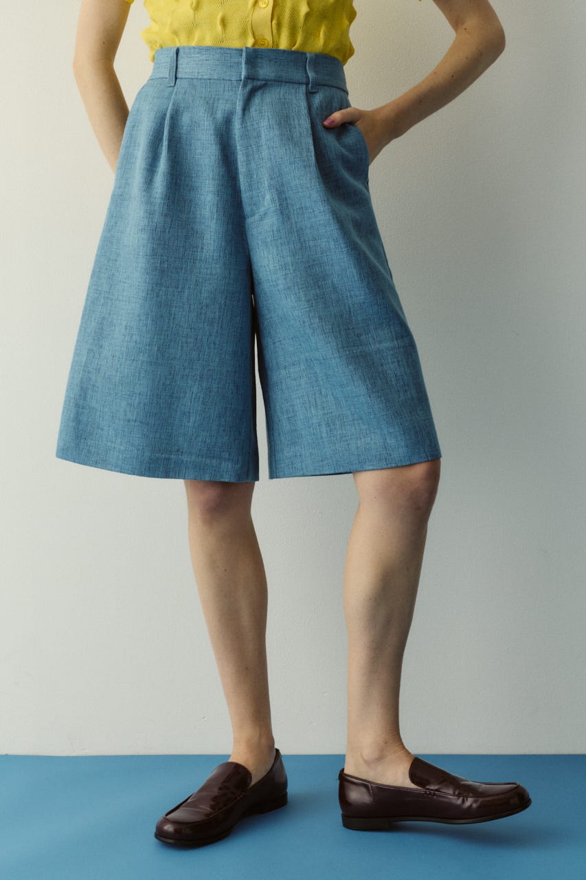 ［予約］Tweed butcher half pants L/BLU 38