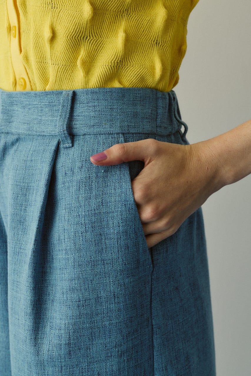 ［予約］Tweed butcher half pants L/BLU 38