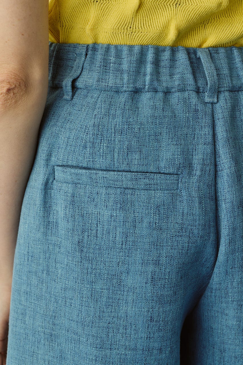 ［予約］Tweed butcher half pants L/BLU 38