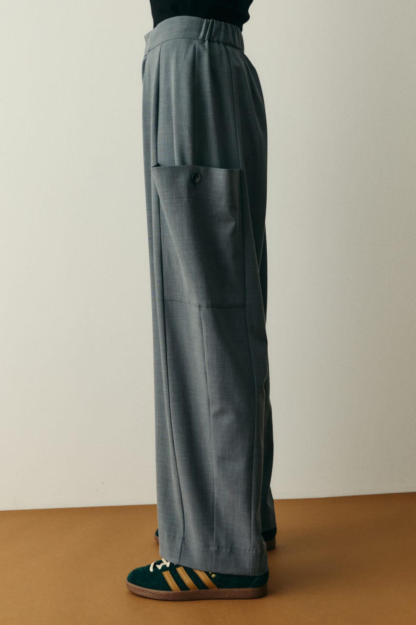 Side big pocket pants GRY 36