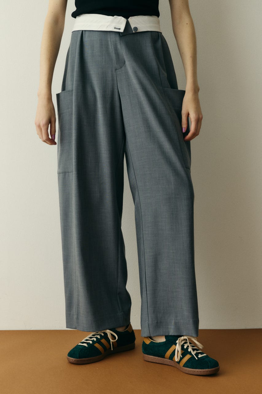 Side big pocket pants GRY 36