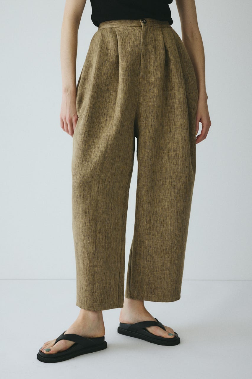 ［予約］Tweed butcher tuck pants BEG 36