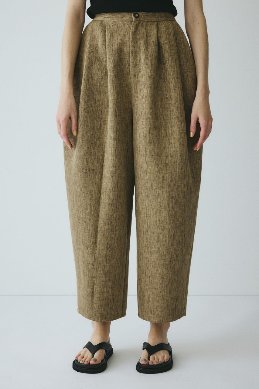［予約］Tweed butcher tuck pants BEG 36