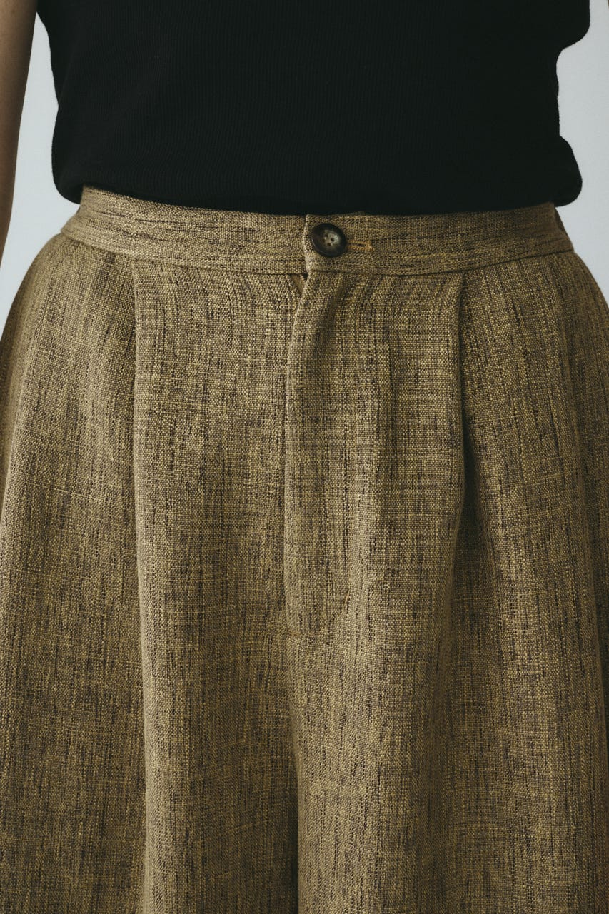 ［予約］Tweed butcher tuck pants BEG 36