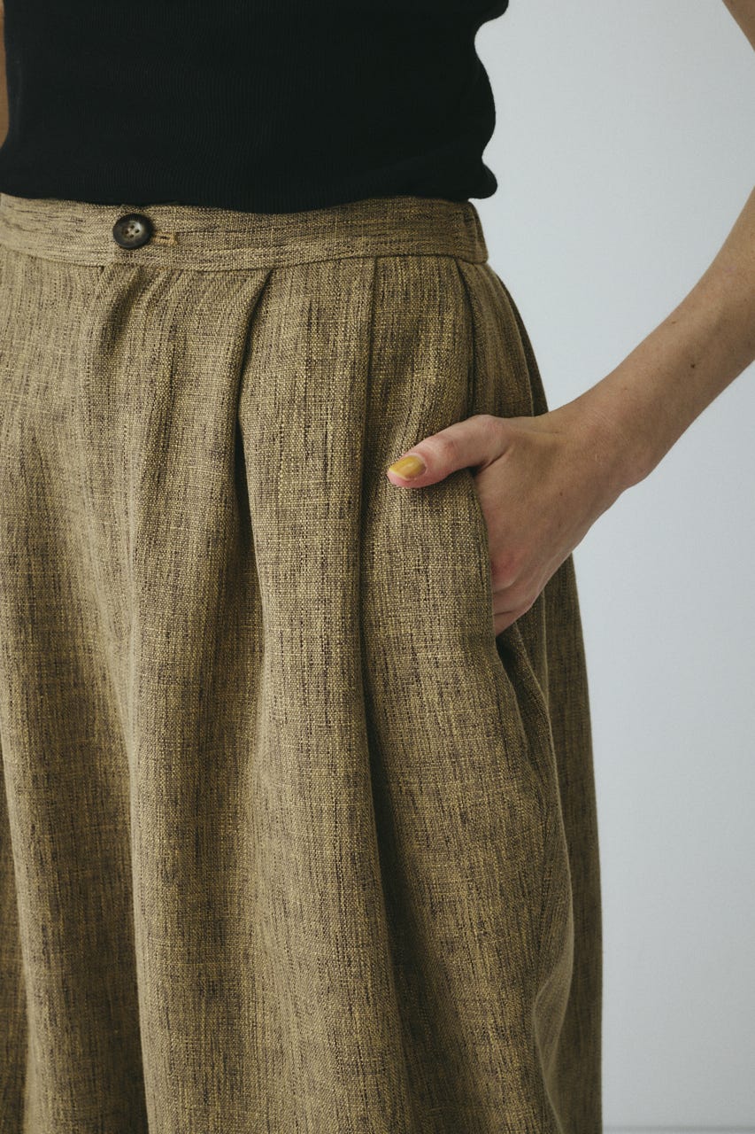 ［予約］Tweed butcher tuck pants BEG 36