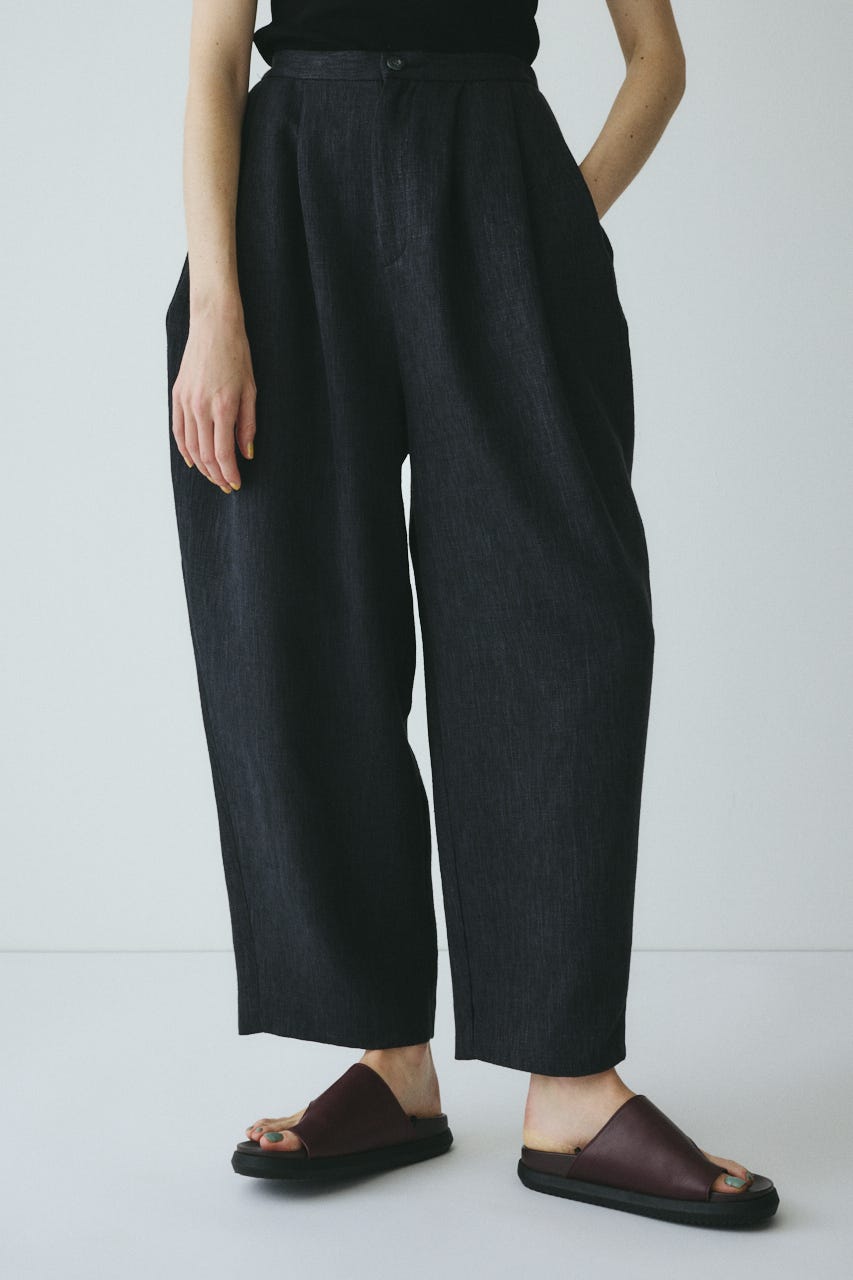 ［予約］Tweed butcher tuck pants BLK 38