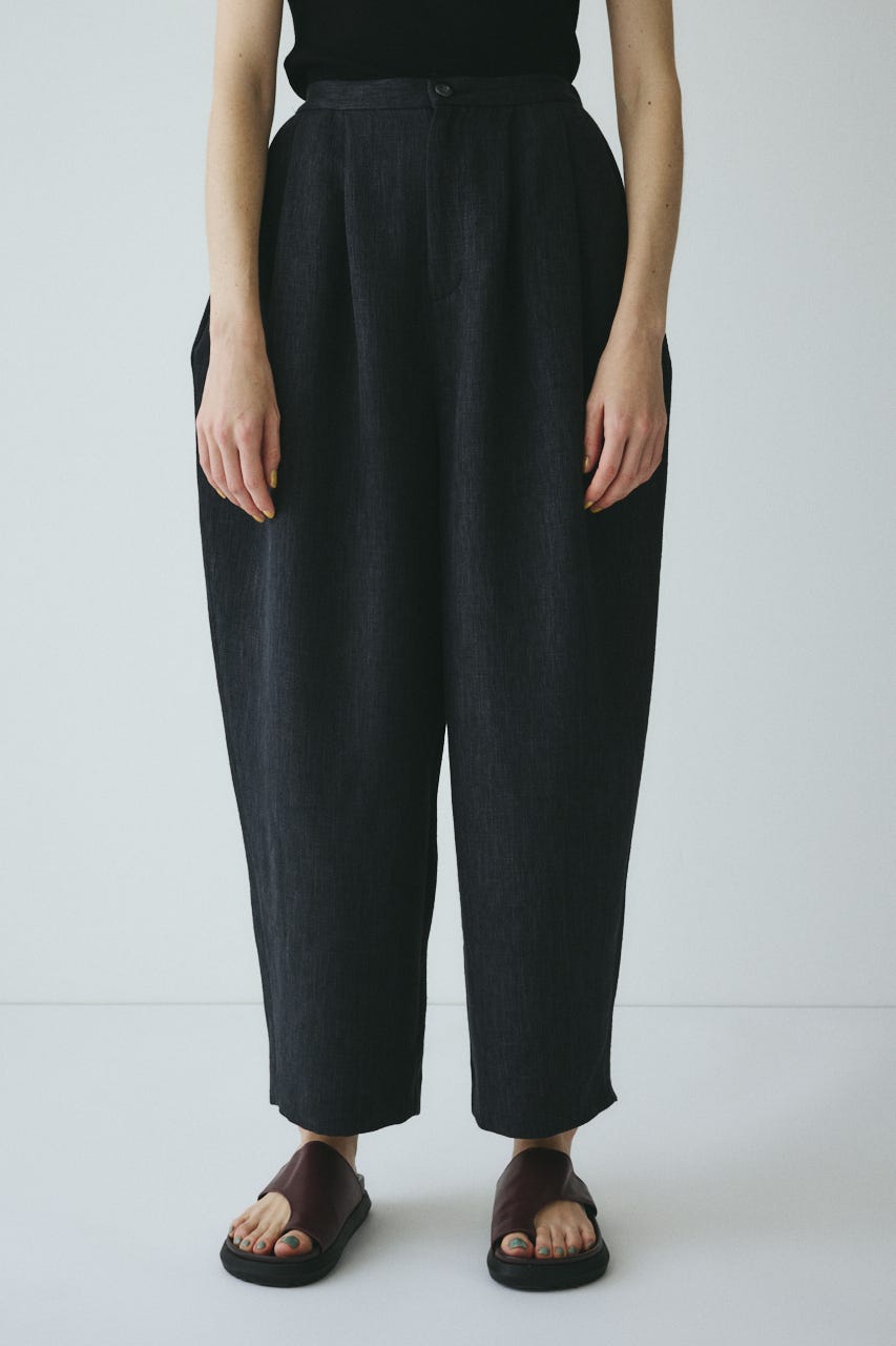 ［予約］Tweed butcher tuck pants BLK 38