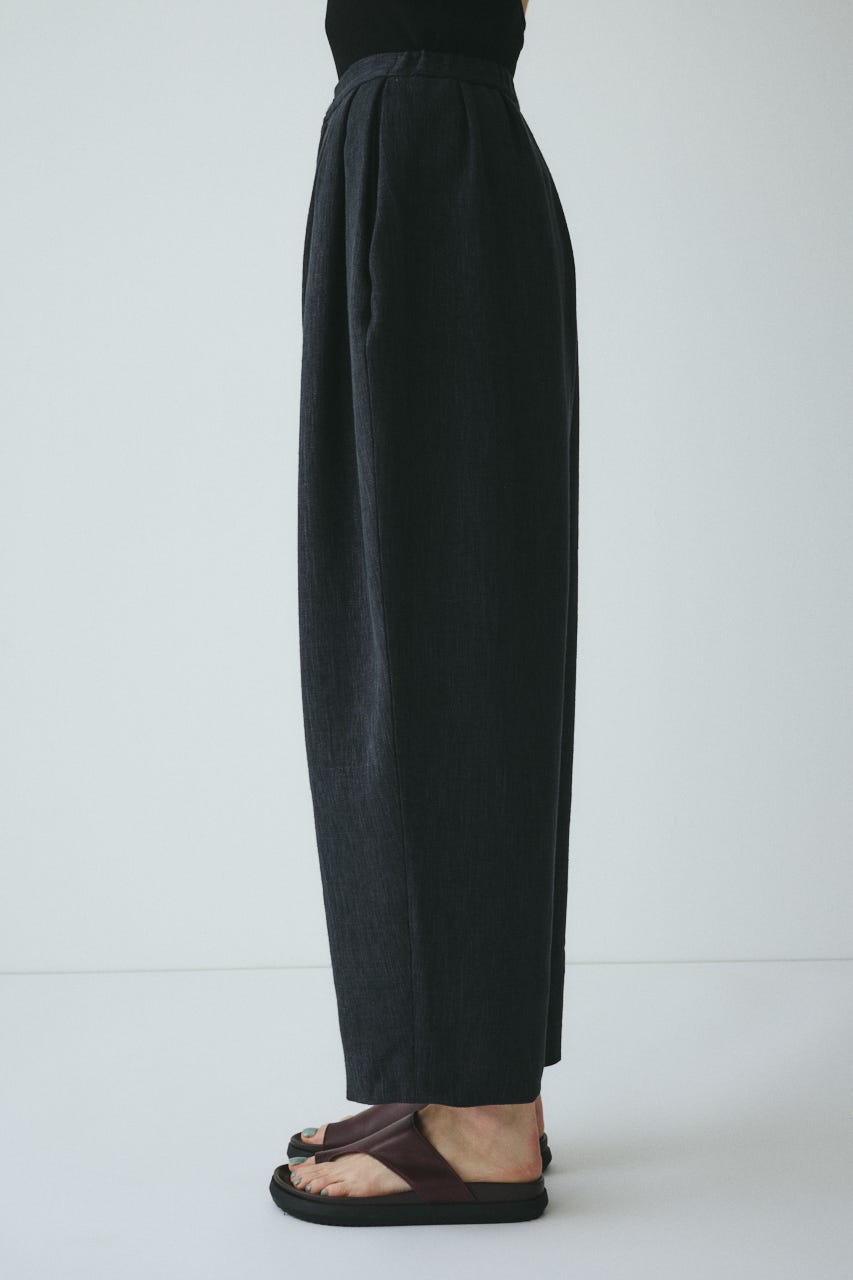 ［予約］Tweed butcher tuck pants BLK 38