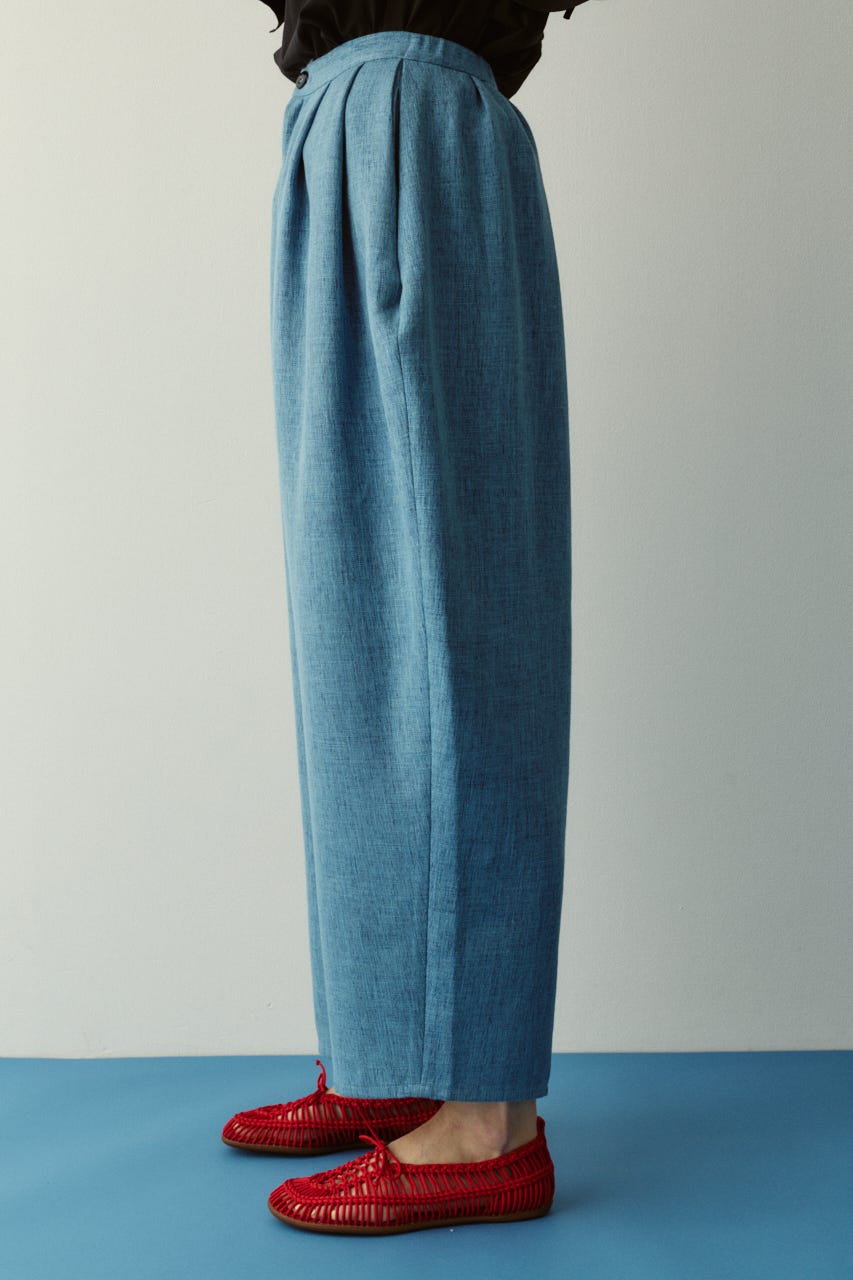 ［予約］Tweed butcher tuck pants L/BLU 36