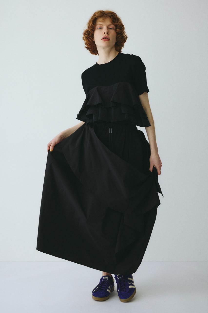 ［予約］Deformation cocoon skirt BLK FREE