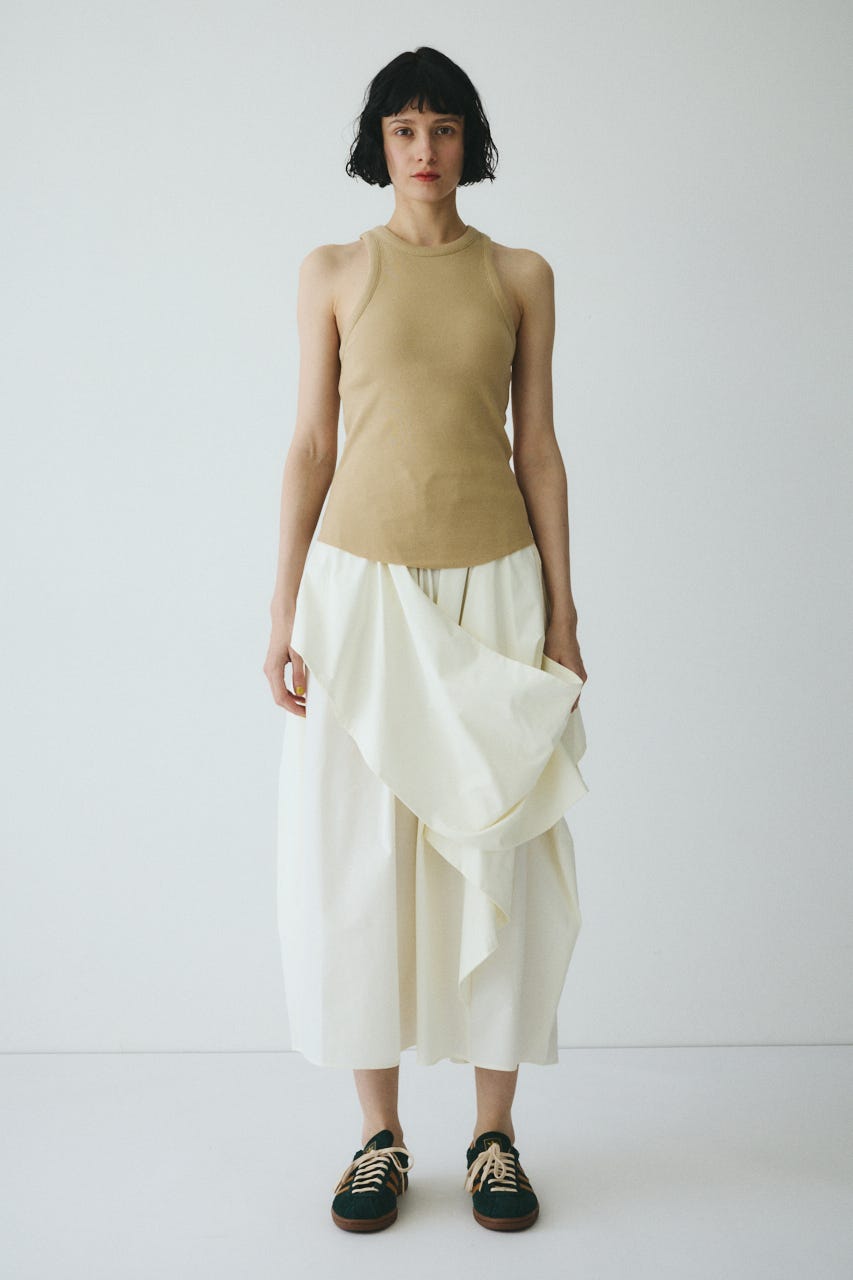 ［予約］Deformation cocoon skirt WHT FREE