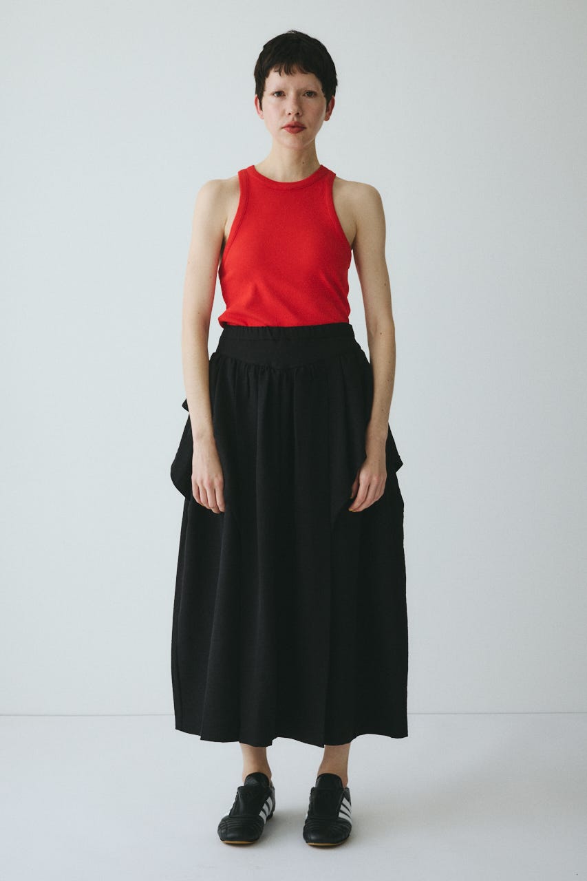 ［予約］Volume gather skirt BLK FREE