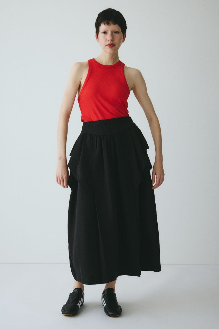 ［予約］Volume gather skirt BLK FREE