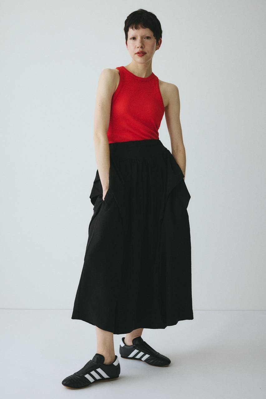 ［予約］Volume gather skirt BLK FREE