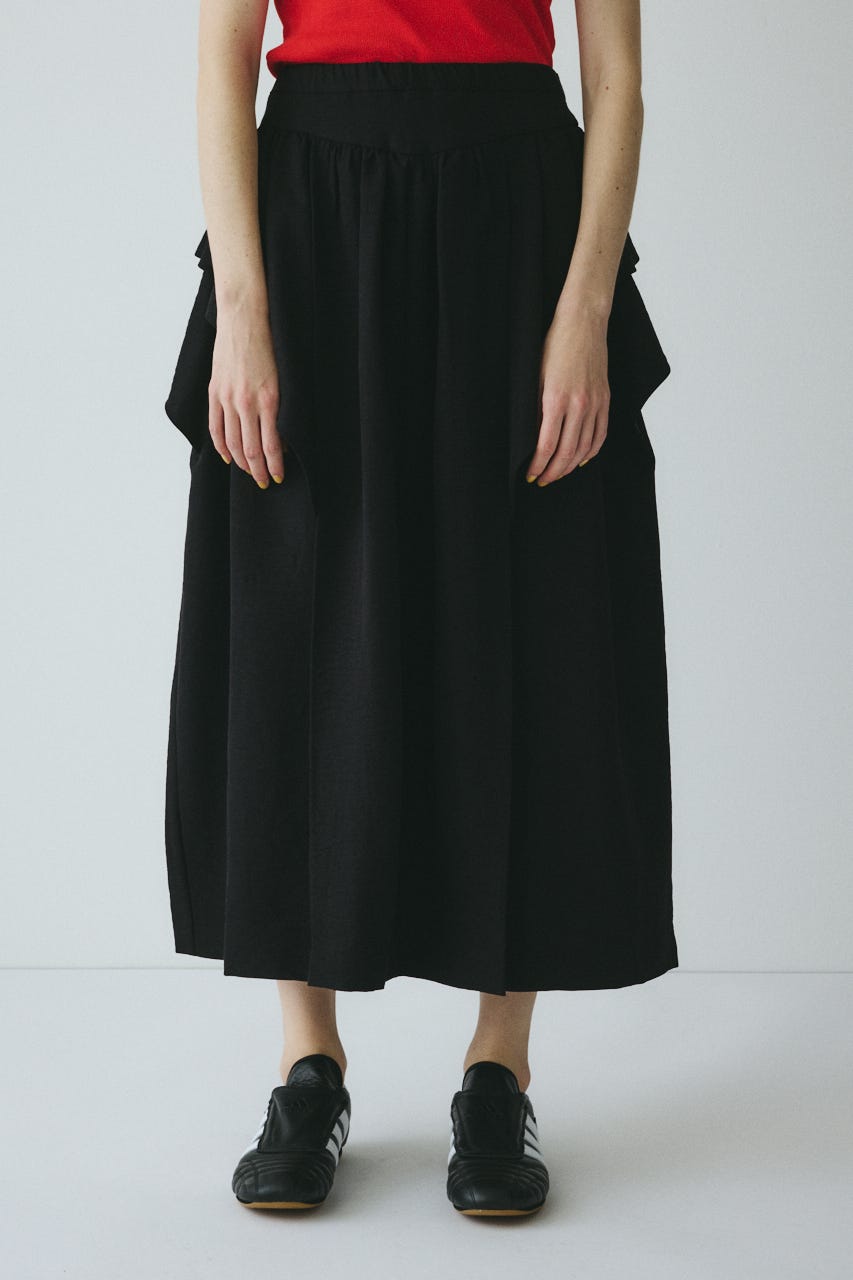 ［予約］Volume gather skirt BLK FREE