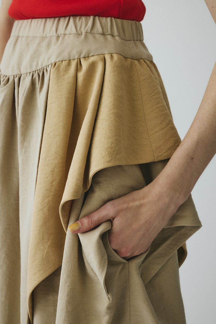 ［予約］Volume gather skirt 柄BEG FREE