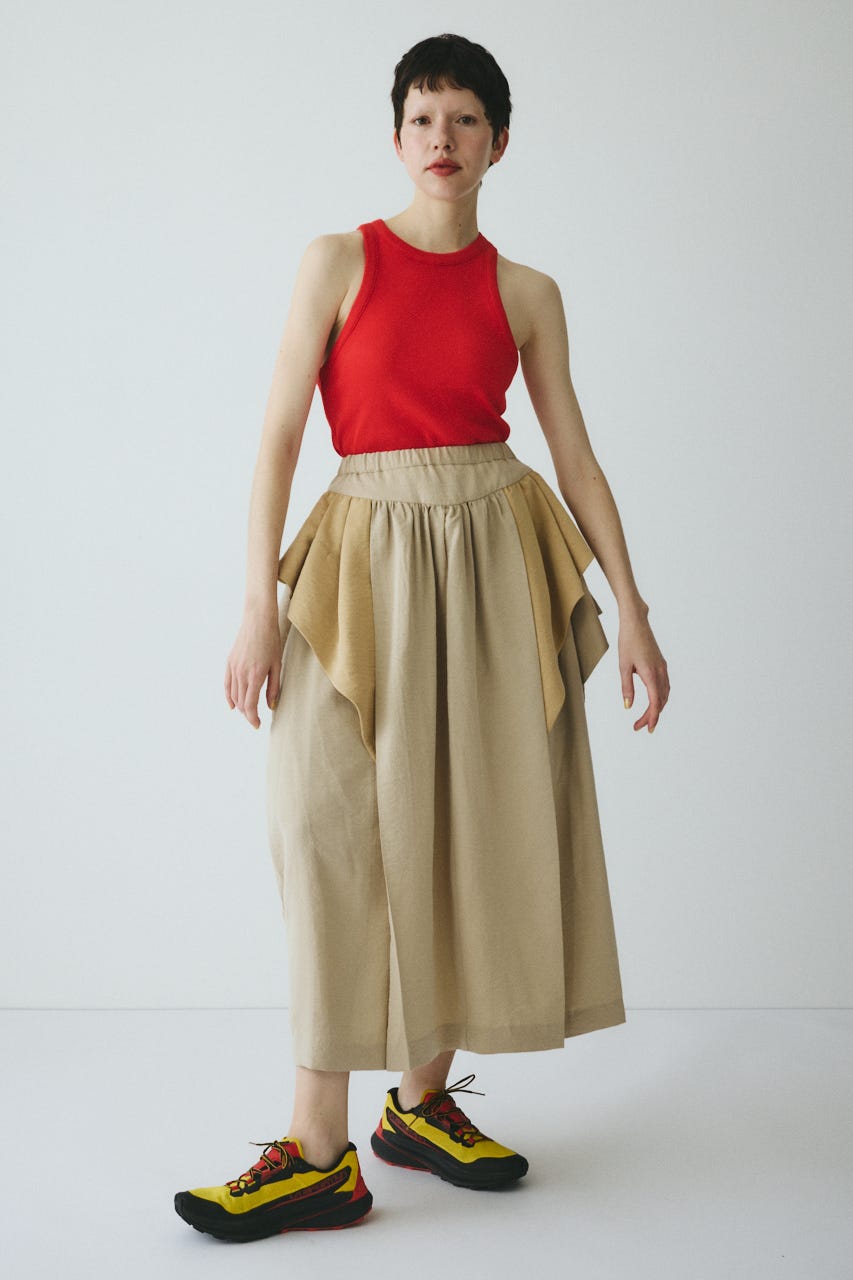 ［予約］Volume gather skirt 柄BEG FREE