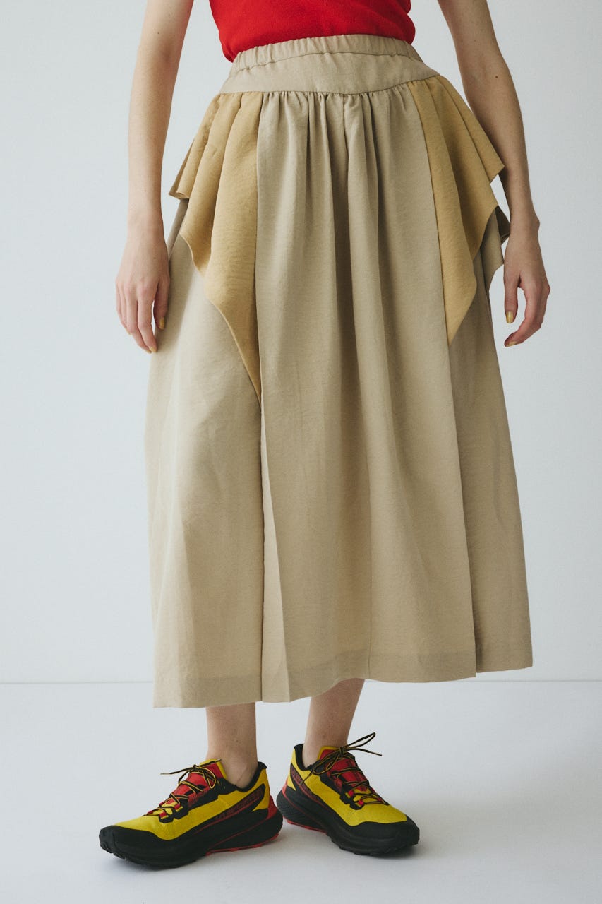 ［予約］Volume gather skirt 柄BEG FREE