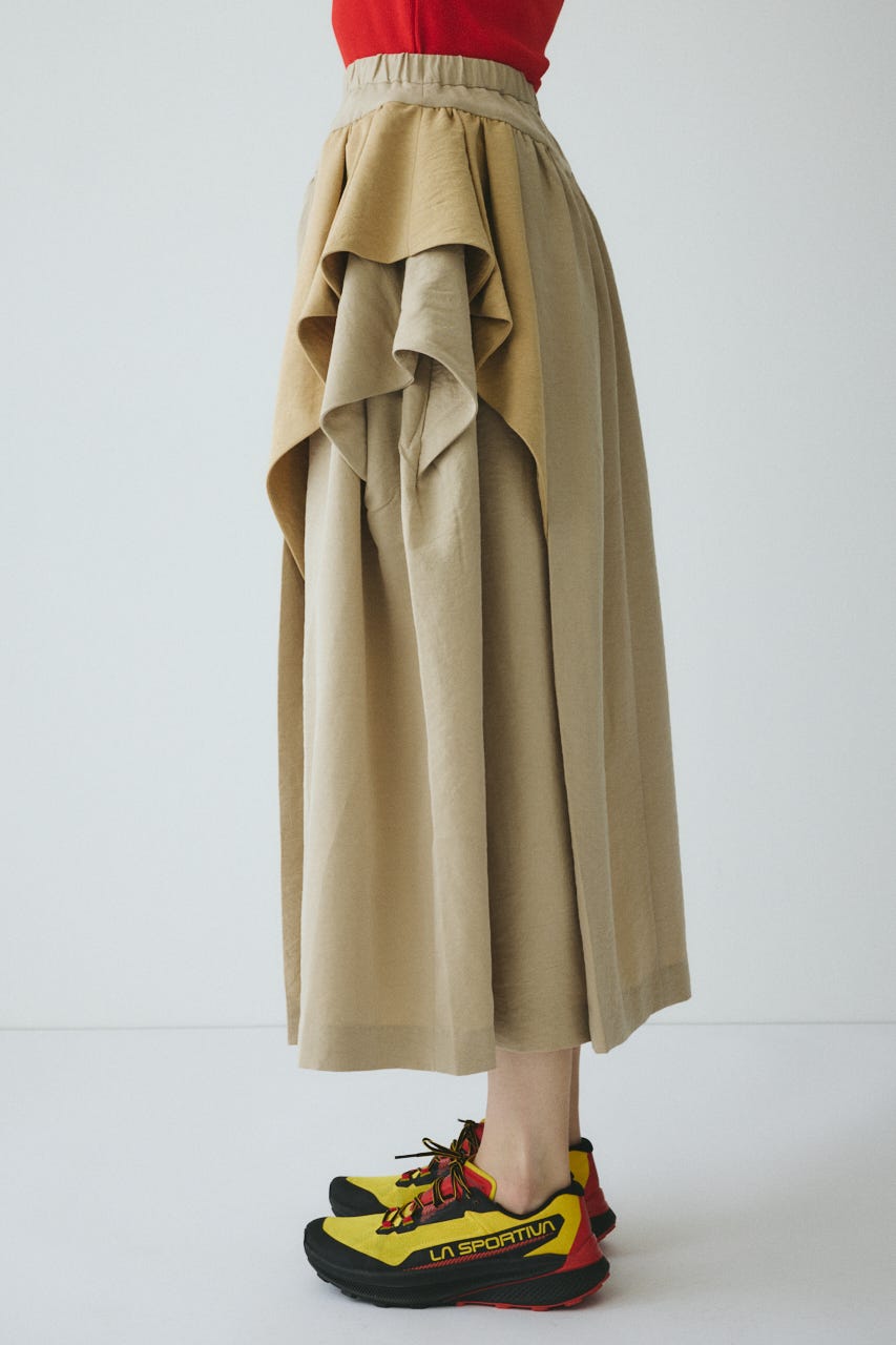 ［予約］Volume gather skirt 柄BEG FREE