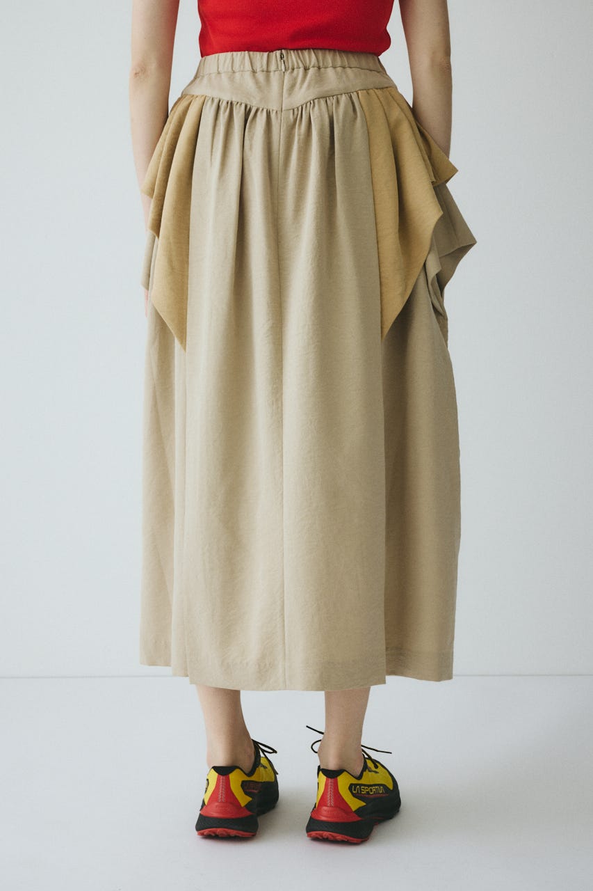 ［予約］Volume gather skirt 柄BEG FREE