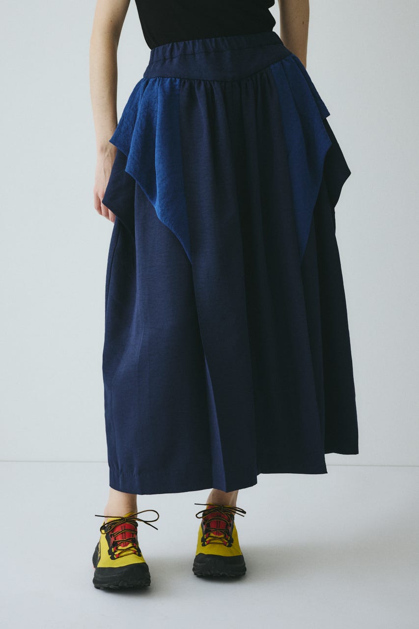 ［予約］Volume gather skirt 柄NVY FREE