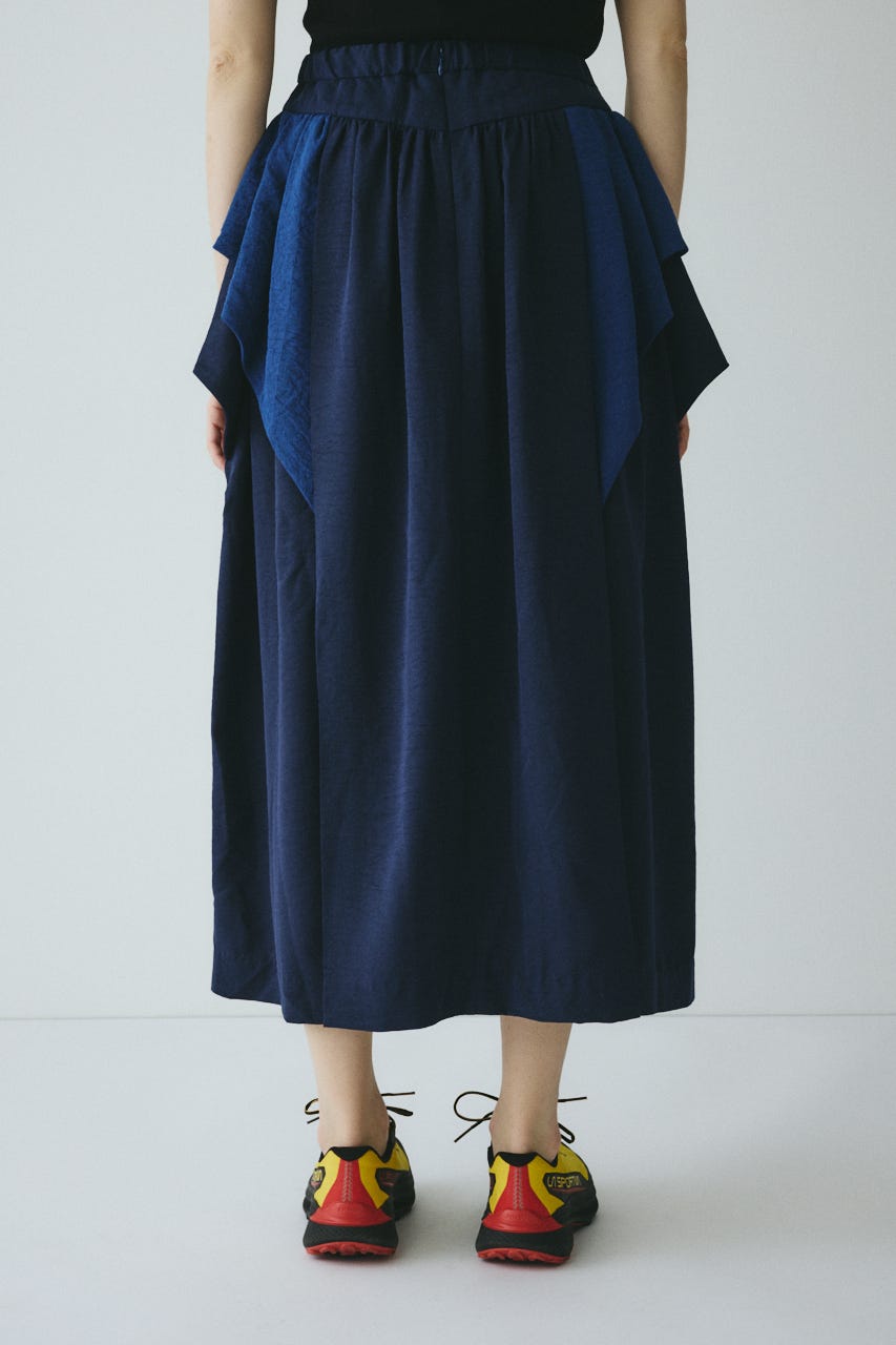 ［予約］Volume gather skirt 柄NVY FREE