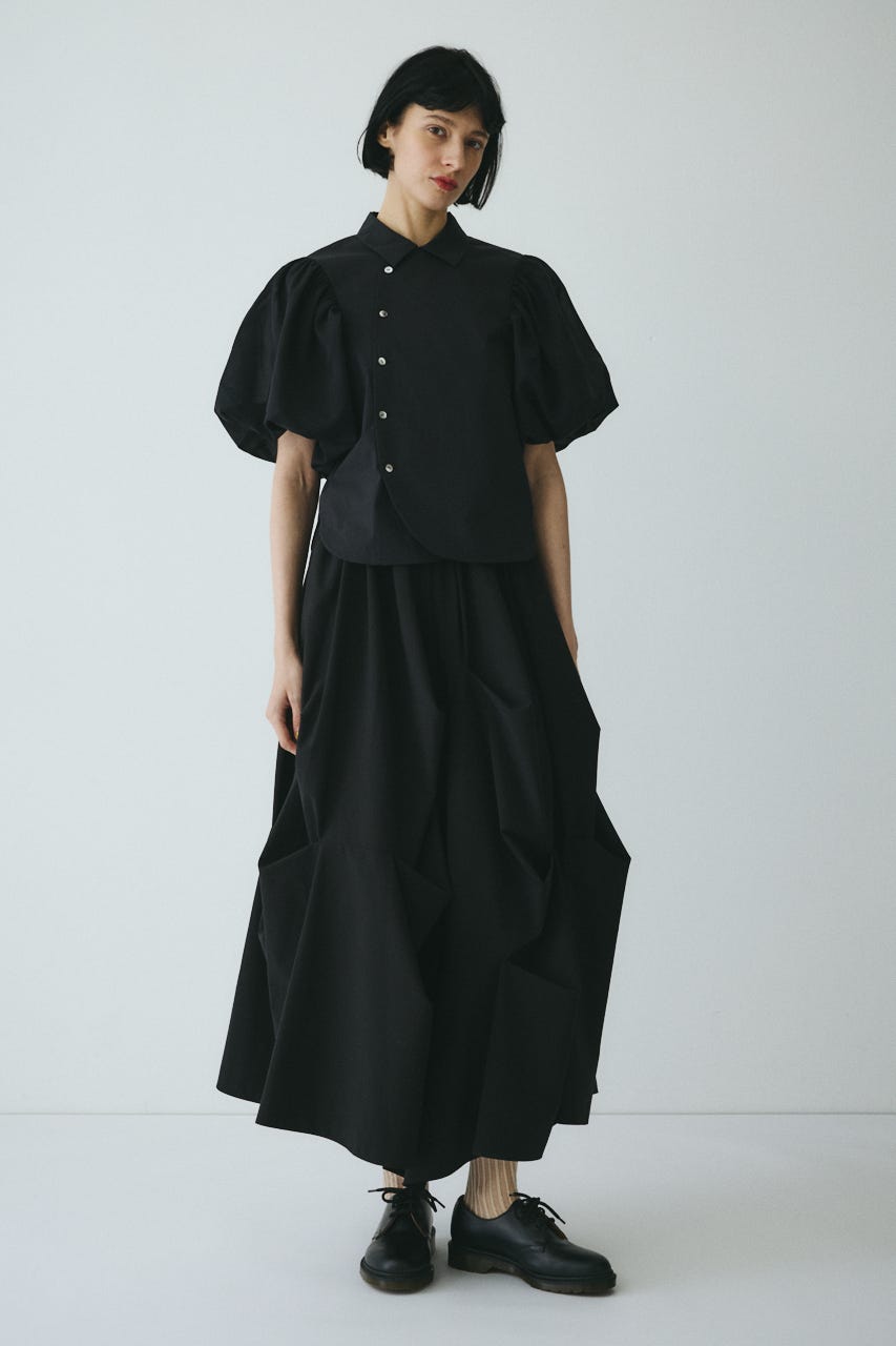 CLO Many tuck volume skirt BLK 38