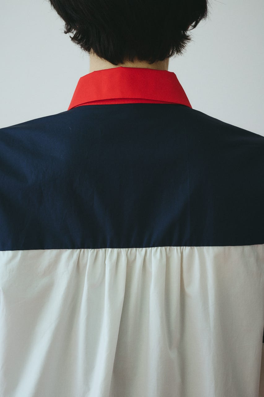 ［予約］Color block dress 柄WHT FREE