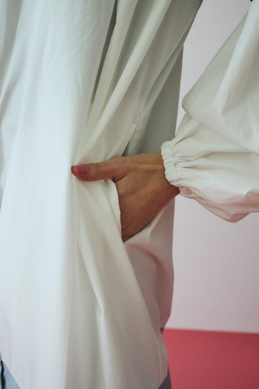 ［予約］Color block dress 柄WHT FREE