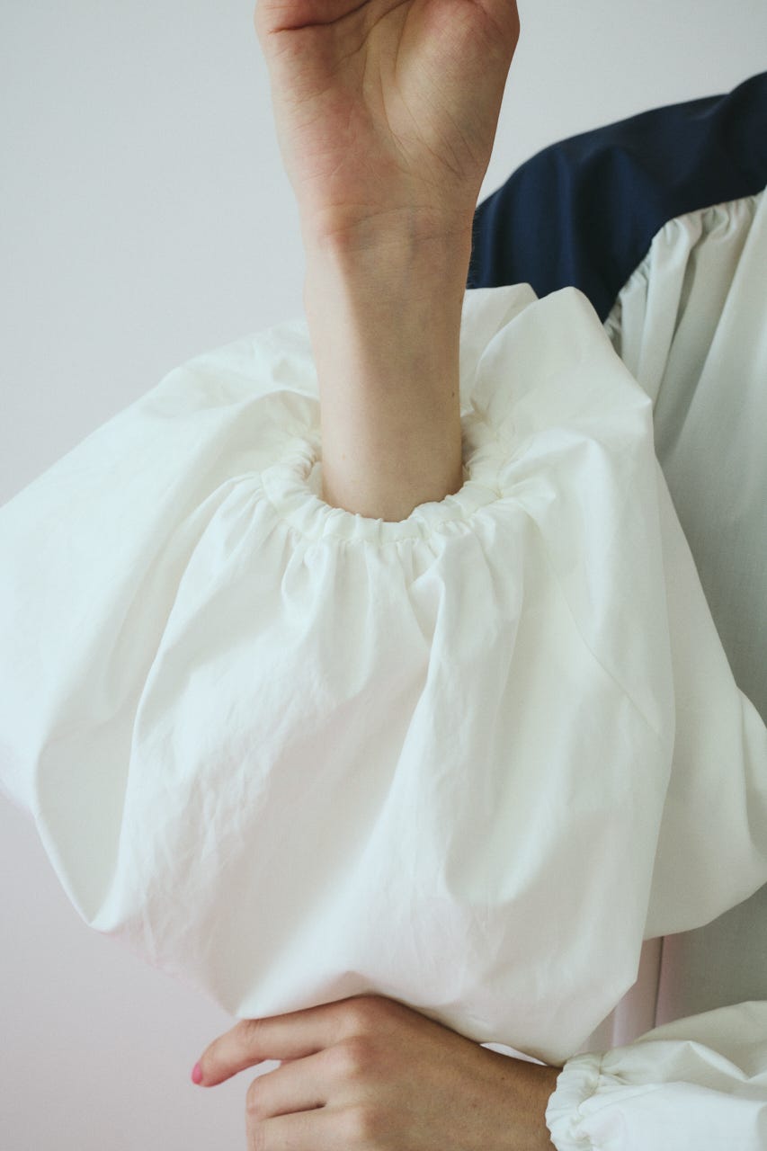 ［予約］Color block dress 柄WHT FREE