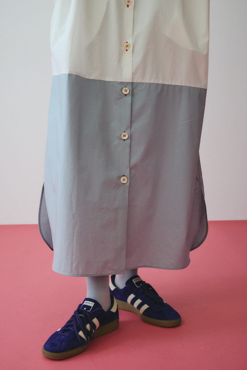 ［予約］Color block dress 柄WHT FREE