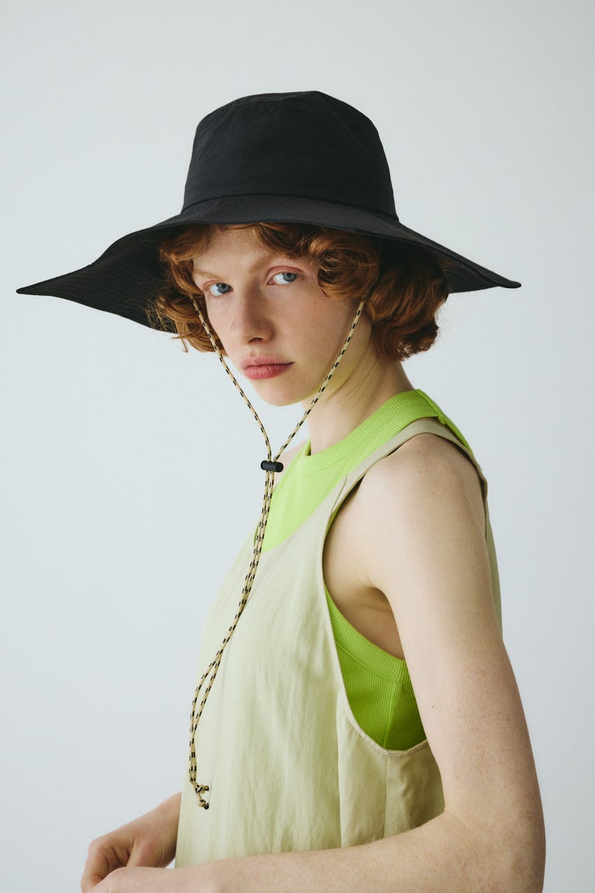 ［予約］Square brim hat BLK FREE