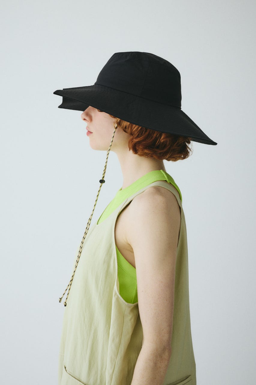 ［予約］Square brim hat BLK FREE