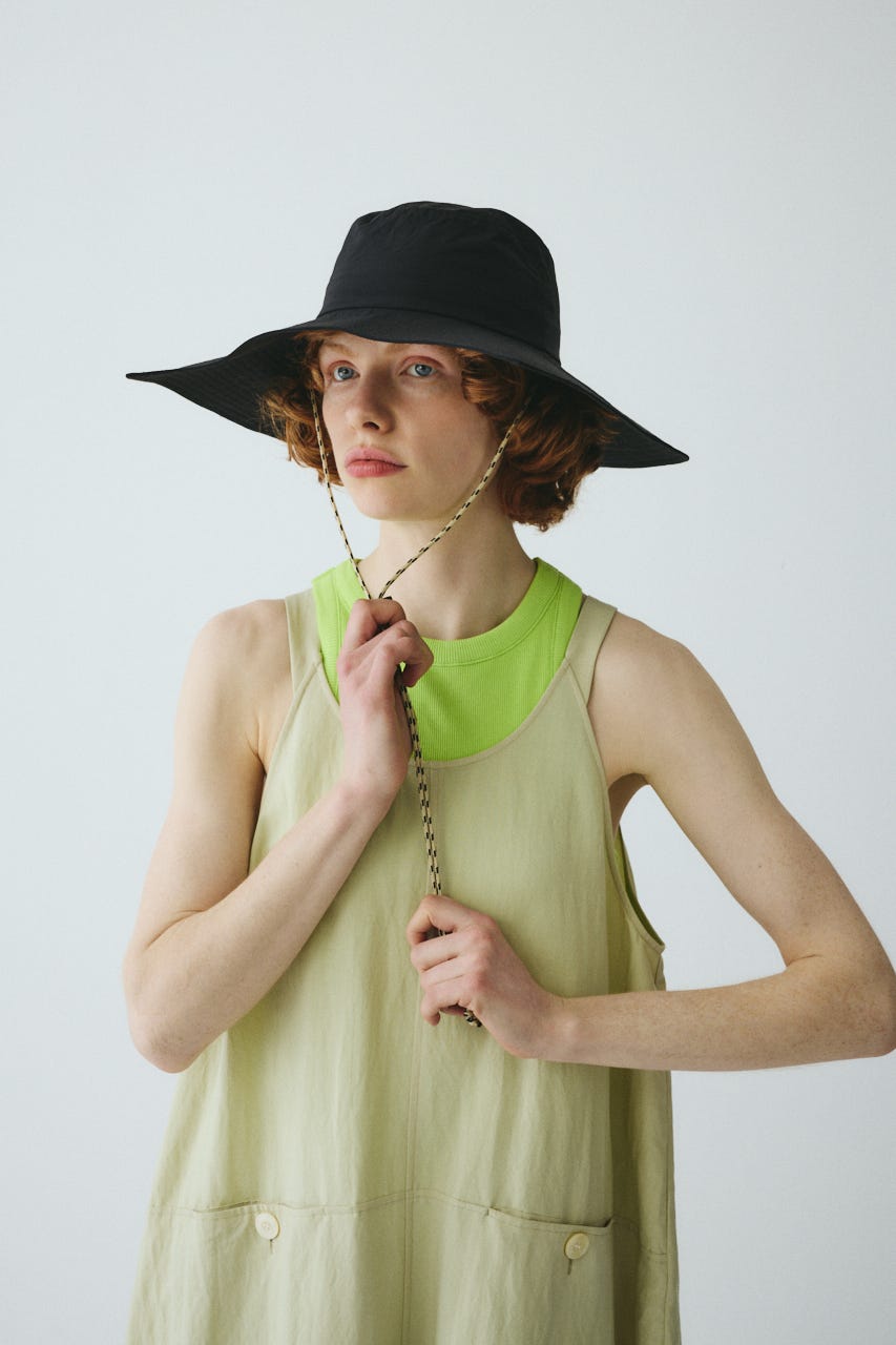 ［予約］Square brim hat BLK FREE
