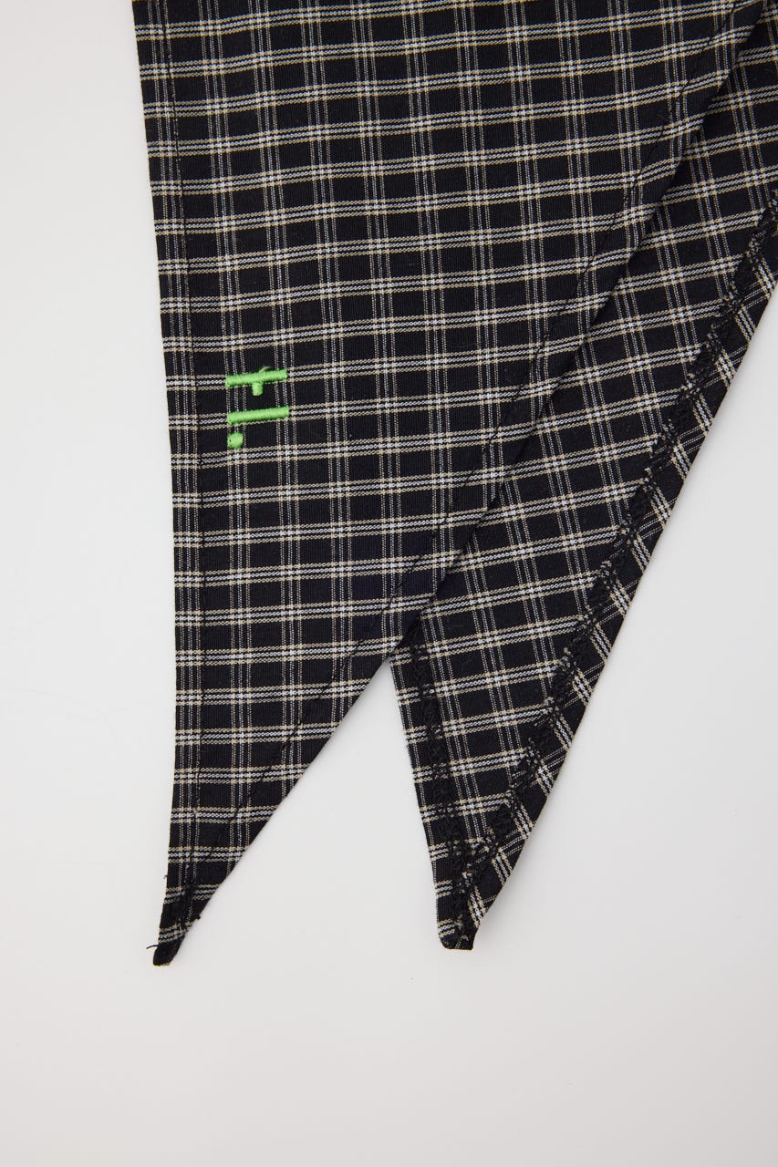 ［予約］Checked headscarf 柄BLK FREE