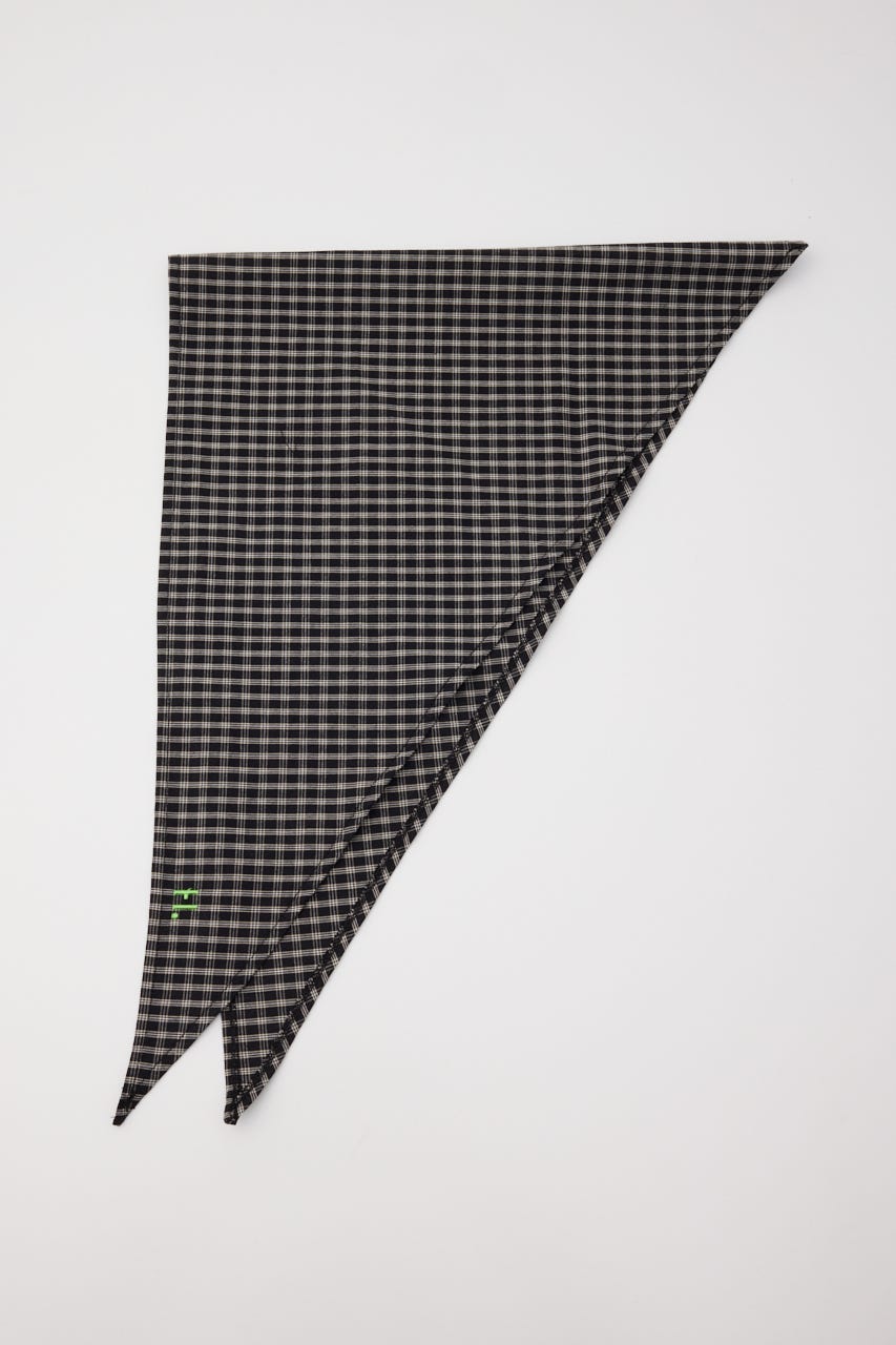 ［予約］Checked headscarf 柄BLK FREE