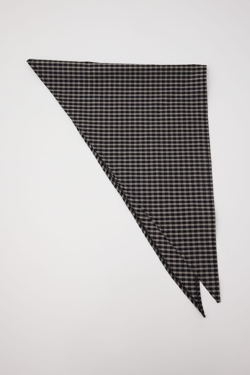 ［予約］Checked headscarf 柄BLK FREE