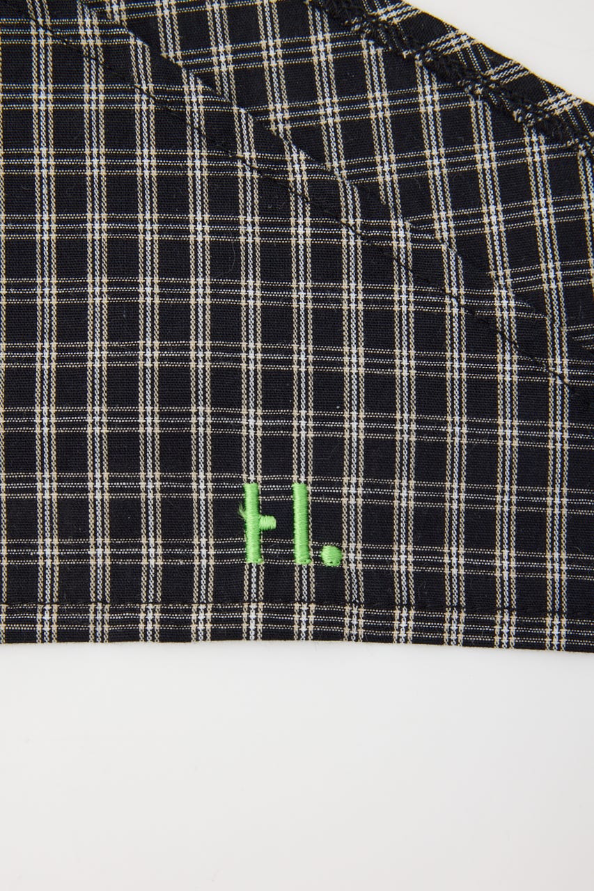 ［予約］Checked headscarf 柄BLK FREE