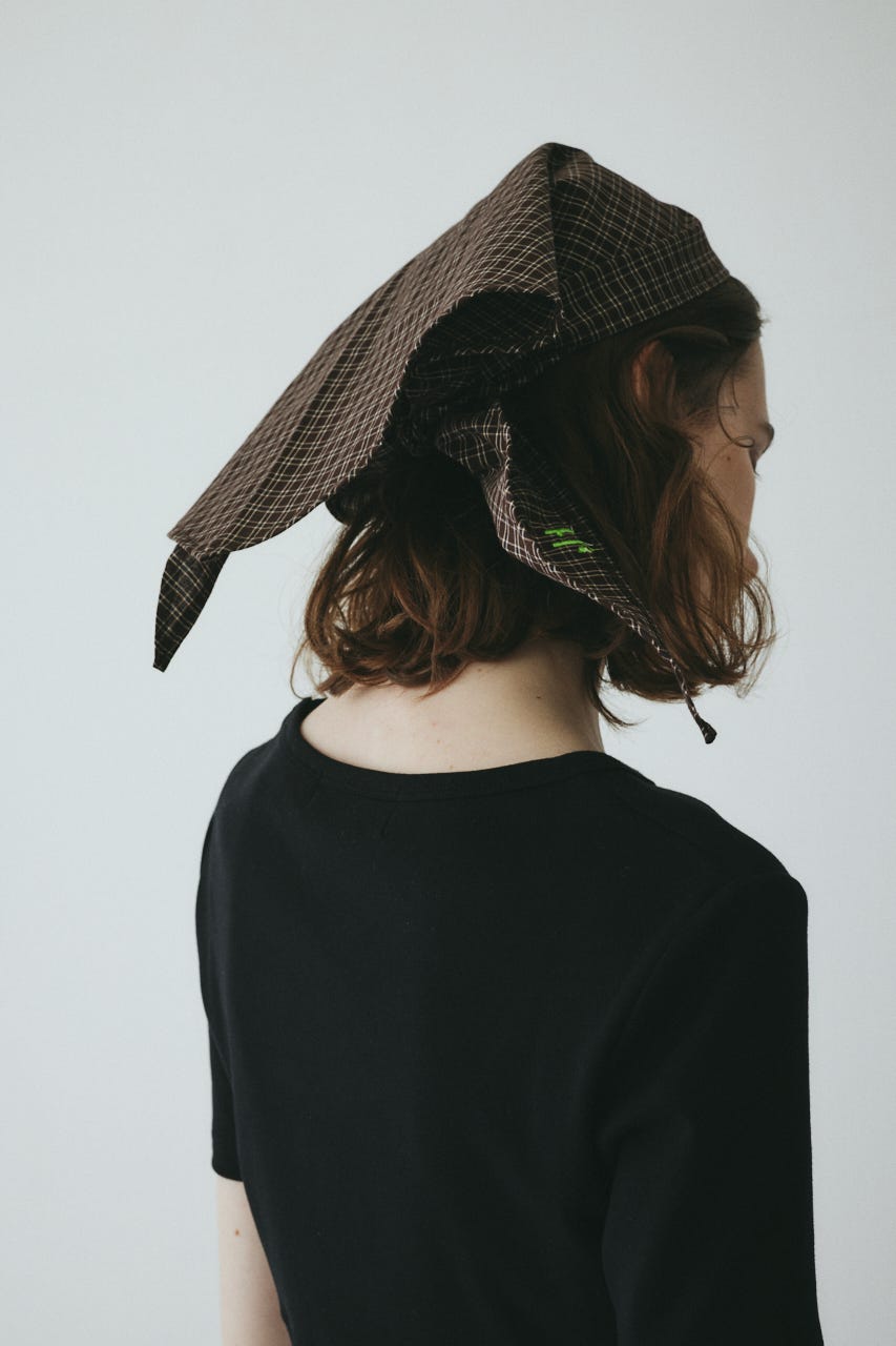 ［予約］Checked headscarf 柄BRN FREE