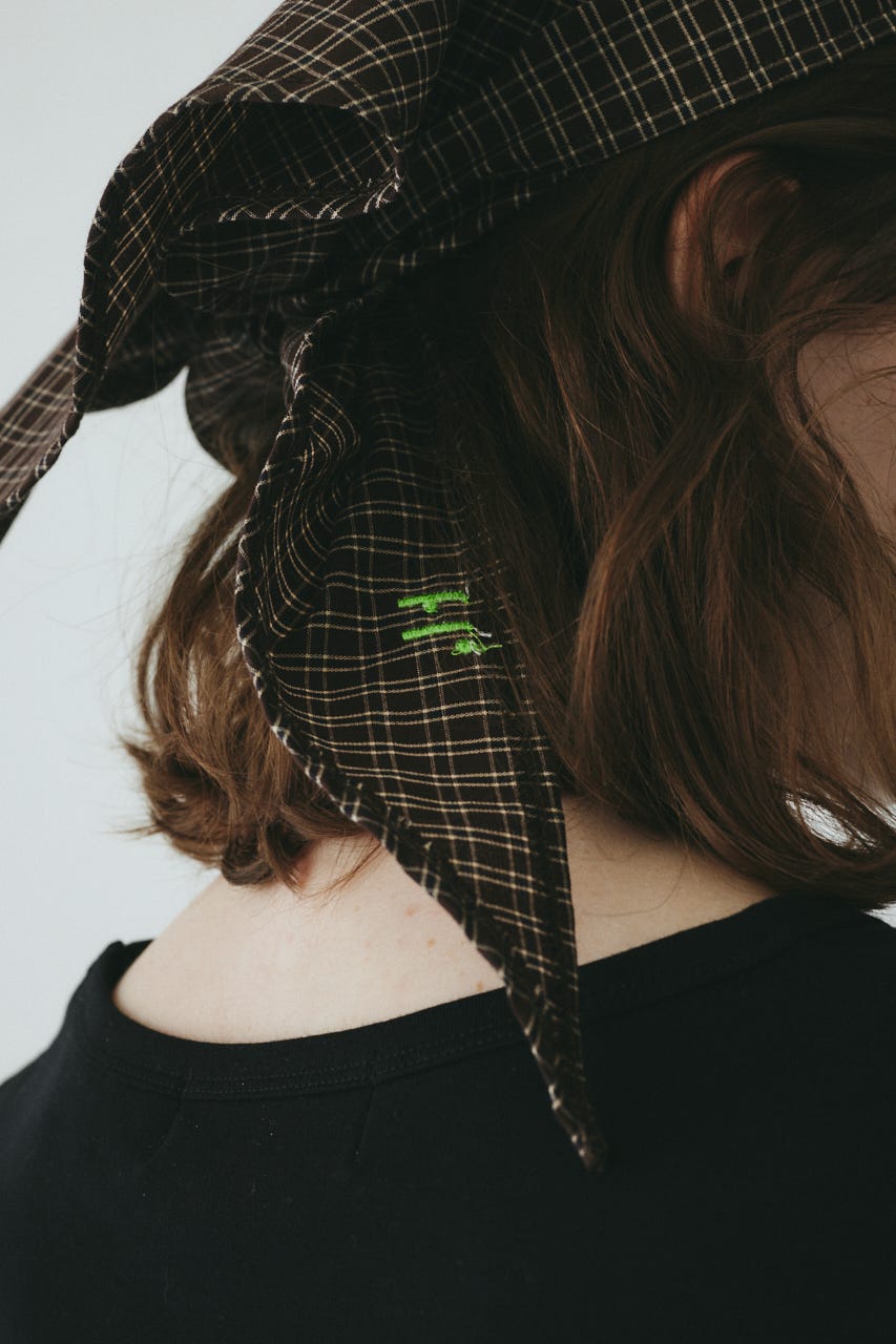 ［予約］Checked headscarf 柄BRN FREE