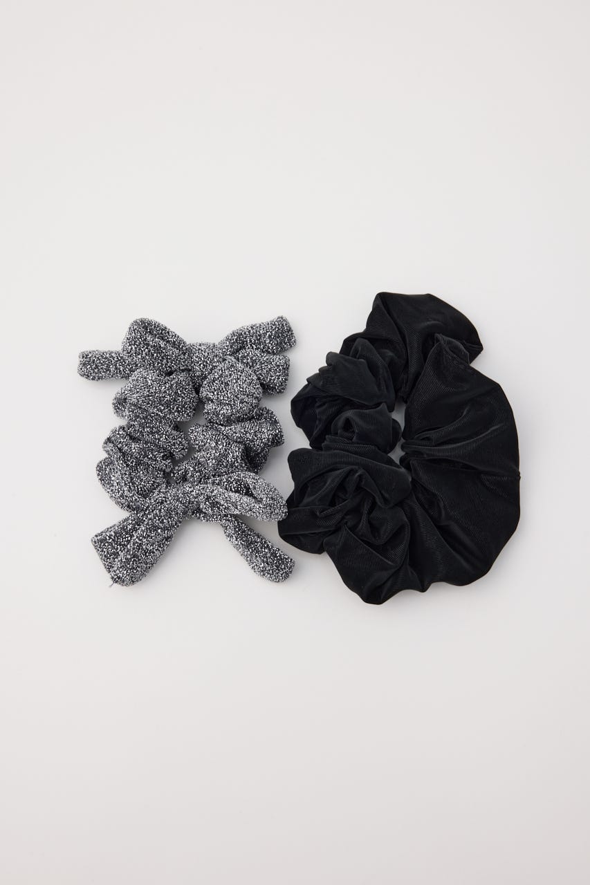 ［予約］Ribbon set scrunchie BLK FREE