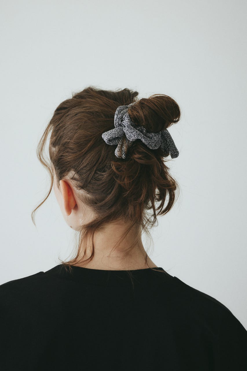 ［予約］Ribbon set scrunchie BLK FREE