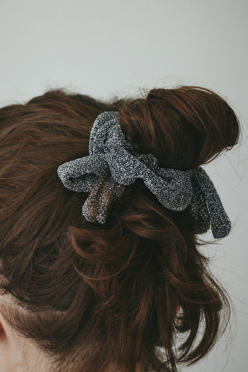 ［予約］Ribbon set scrunchie BLK FREE