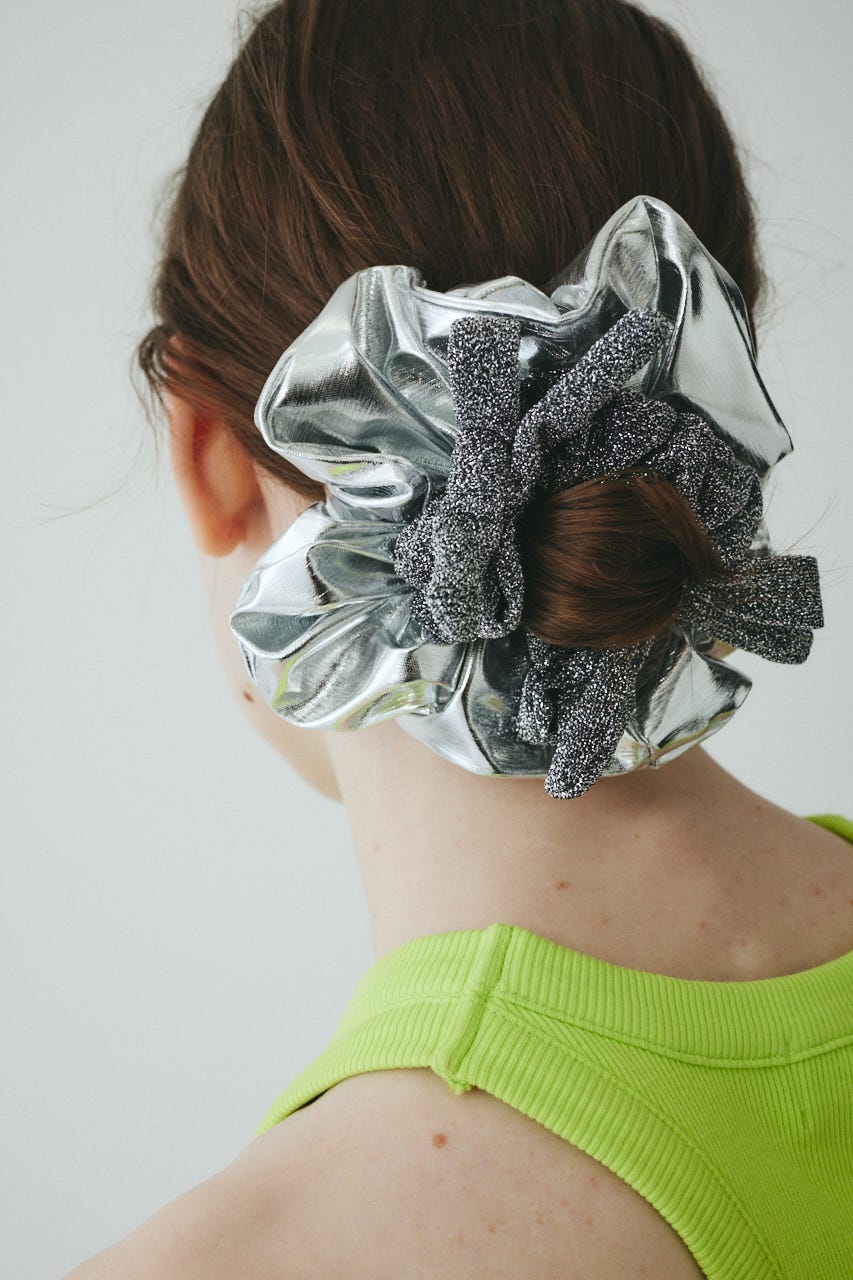 ［予約］Ribbon set scrunchie SLV FREE