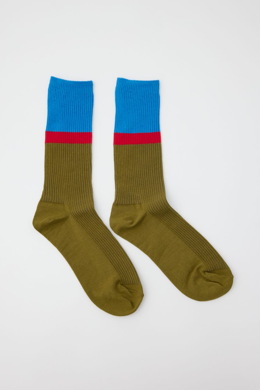 Color block socks KHA FREE